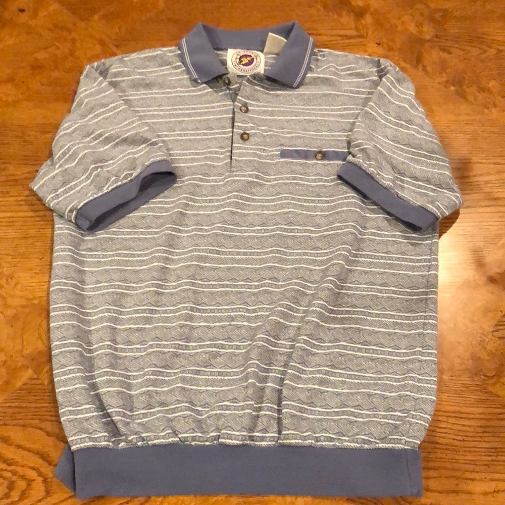 VTG blue patterned polo